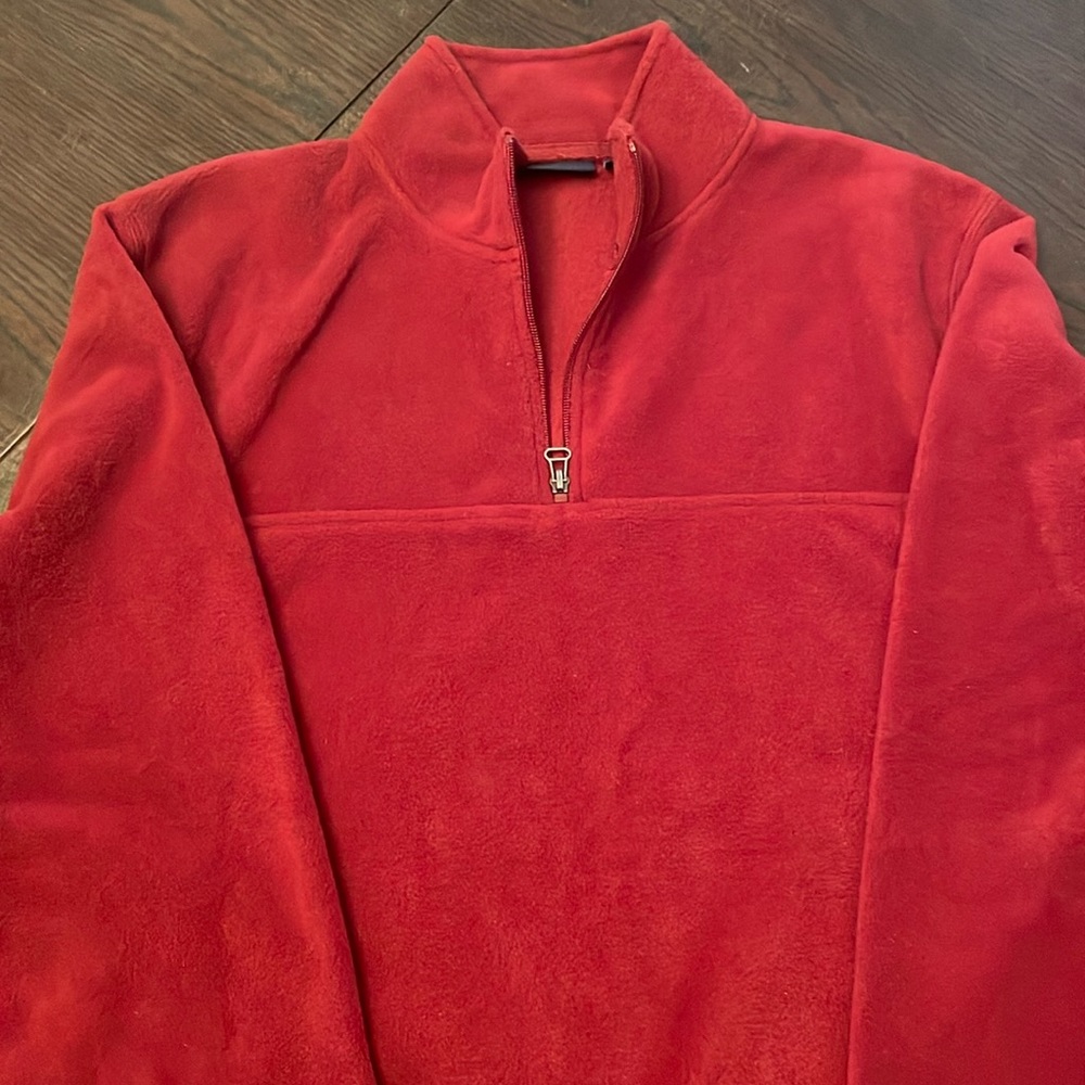 Men’s XL pullover sweater with zip front neck. Rust colored. Worn twice.